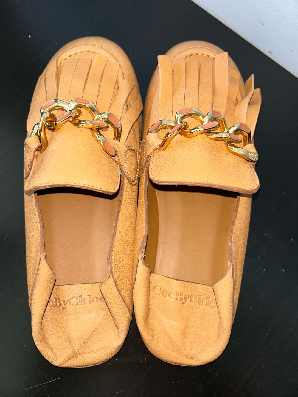 SEE BY CHLOÉ Fringe Flap Loafers in tan - Picture 2 of 15